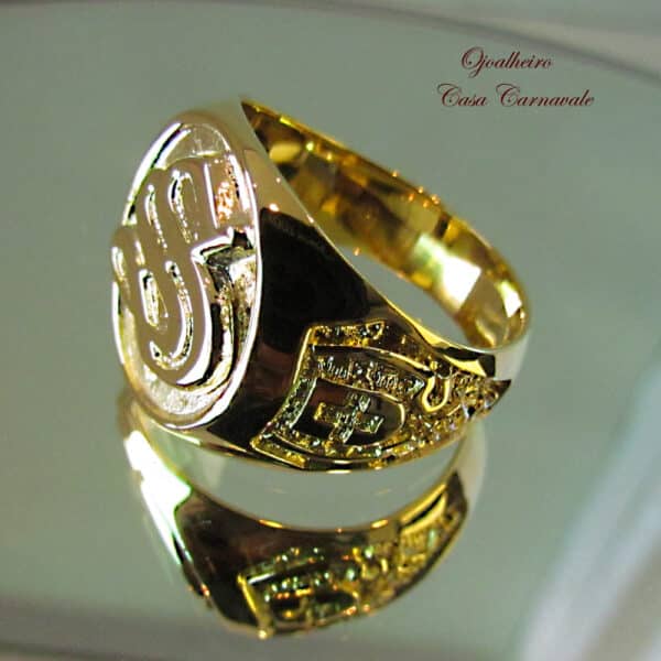 anel redondo inicial ouro banho Ojoalheiro 2