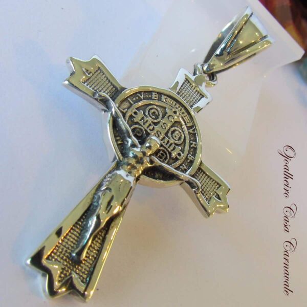crucifixo medalha dupla d so bento prata macica codigo 2219 139401 MLB20334972211 072015 F 1 e1625681286684